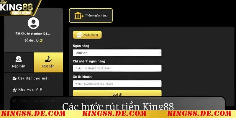 Rút Tiền King88 - Nhanh Gọn, An Toàn Và Không Lo Trễ Hẹn cac buoc rut tien king88 chi tiet